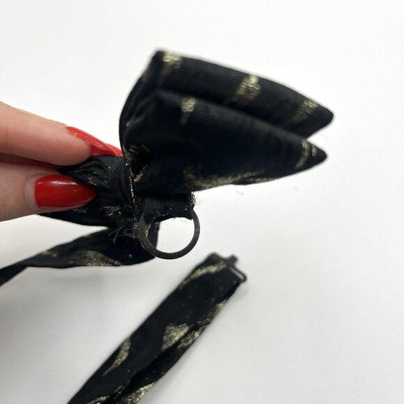 Vintage Silk Pretied Bow Ties Adjustable Lot Of 4 Patterned Retro Formalwear - Picture 9 of 9